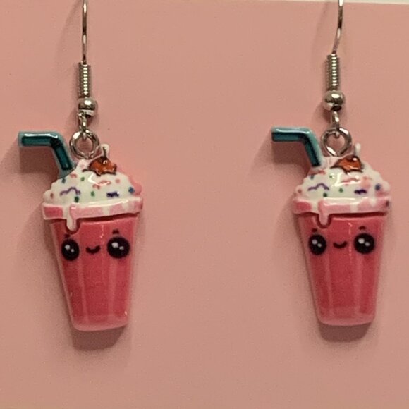 Milk Shake Earring, Shake Earring, Funny Food Earring, Gift Idea, Drink Earring - Picture 2 of 7